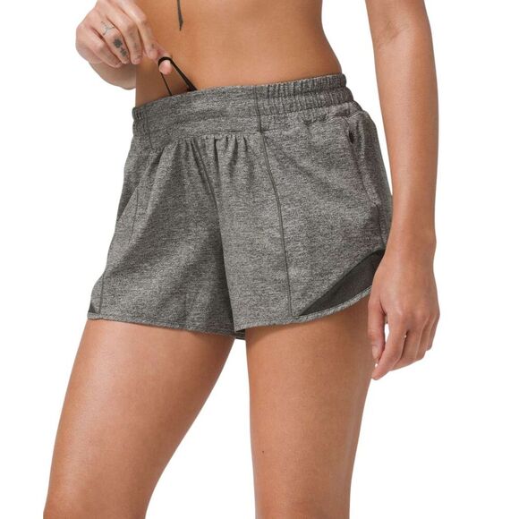 Lululemon Hotty Hot Low-Rise Short 4" *Heather Lux Multi Black - Picture 3 of 10